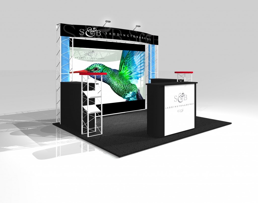 trade show display booth using truss