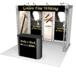 10 foot flat trade show display booth with side walls