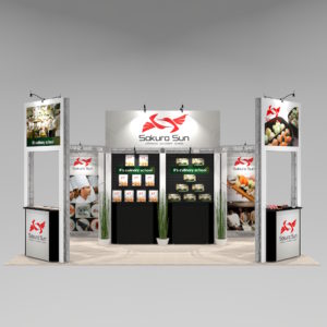 Trade Show Exhibit Design With Two Meeting Rooms | PIE2020