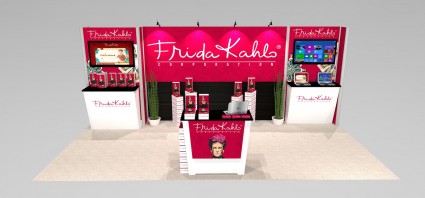 IM11_Trade Show Display with storage and backlit trade show graphics, two flat screens