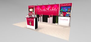 IM11_Trade show rental display with storage and backlit graphics, two flat screens