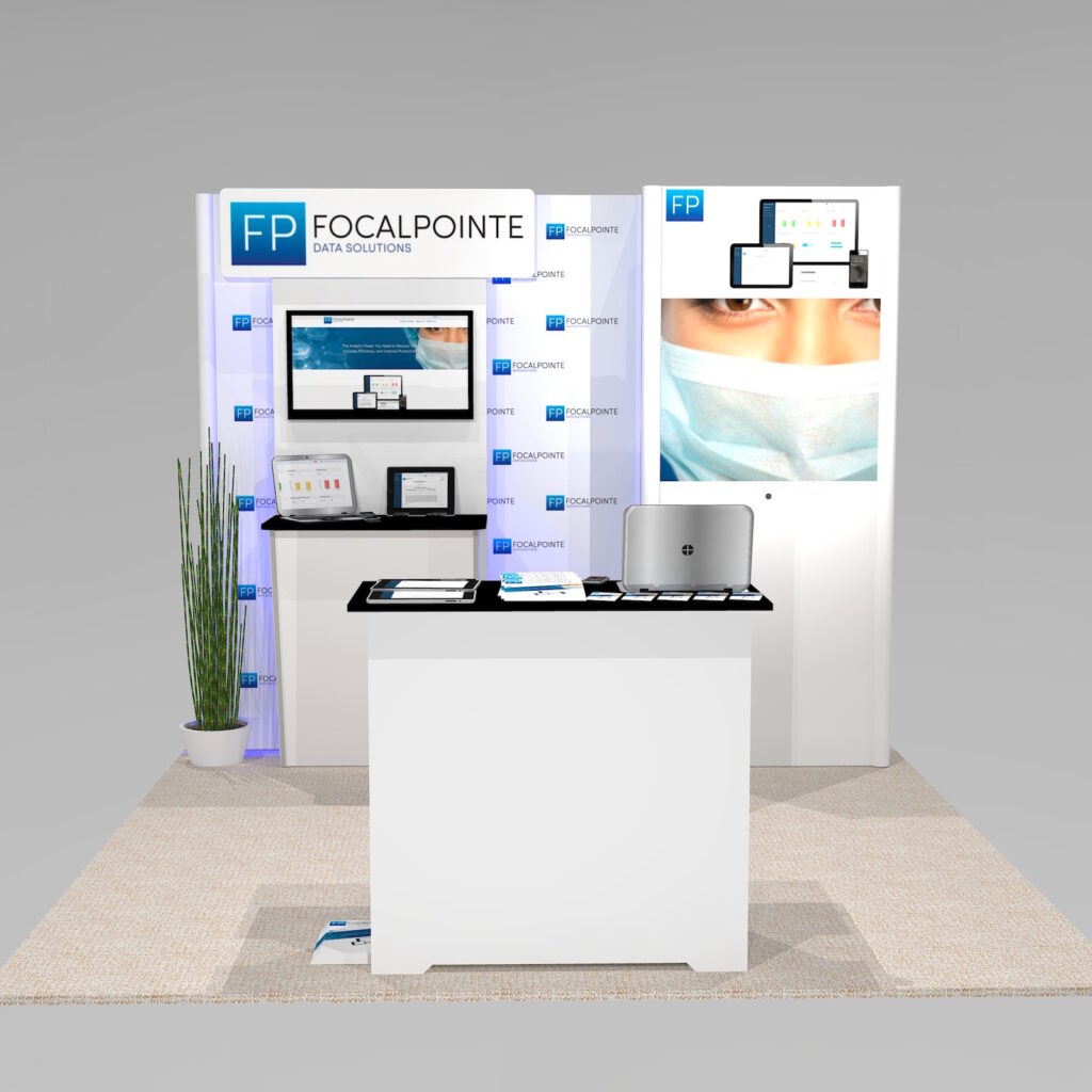 Tri-level trade show double deck exhibit custom rental in las vegas