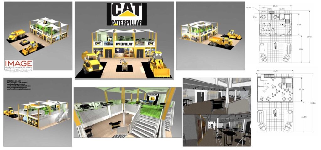 ConExpo Double Deck exhibit rental design overview for ConExpo Las Vegas