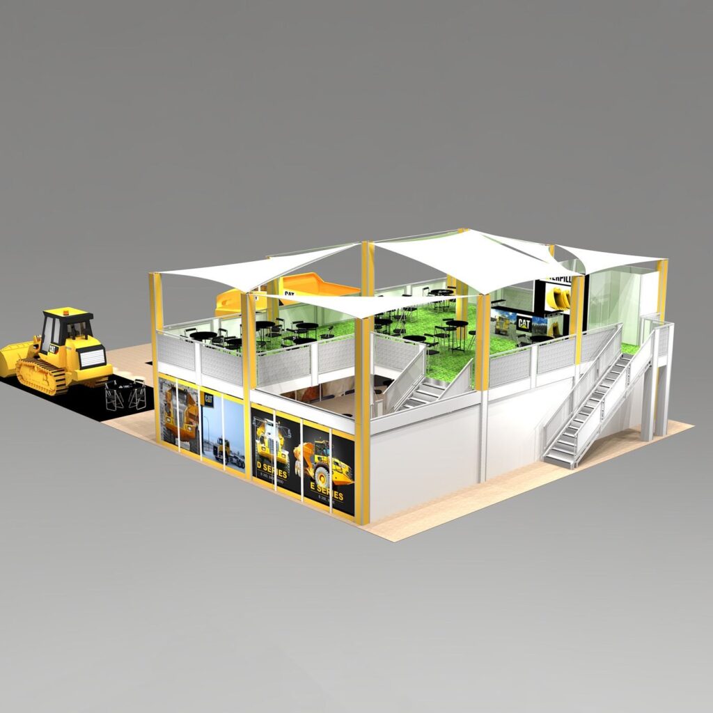 Outdoor double deck exhbit design for ConExpo Trade Show in Las Vegas
