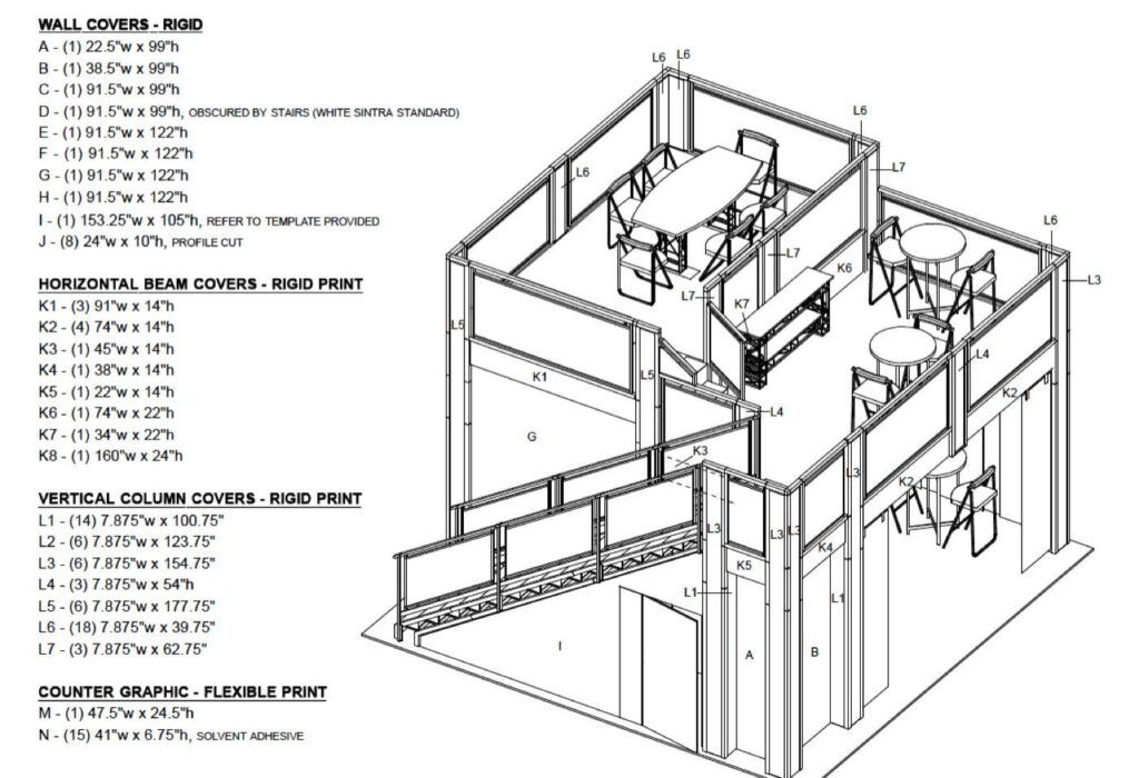 two story trade show rental graphics key