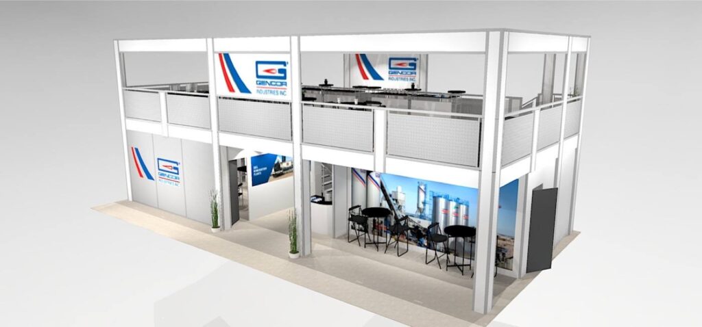 Large double deck exhibit rental for ConExpo in Las Vegas