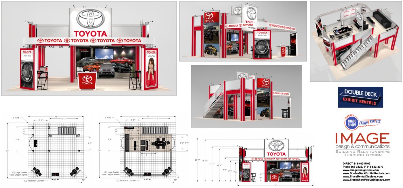 double deck trade show rental design overview