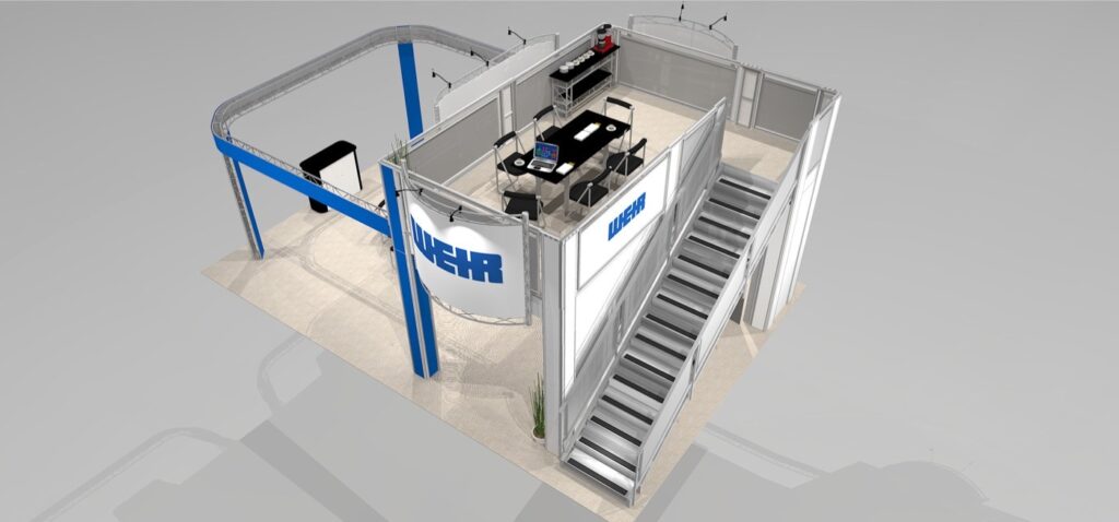 double deck exhibit rental used at SEMA trade show in Las Vegas