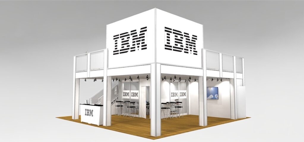 Turnkey two story trade show exhibit rental design