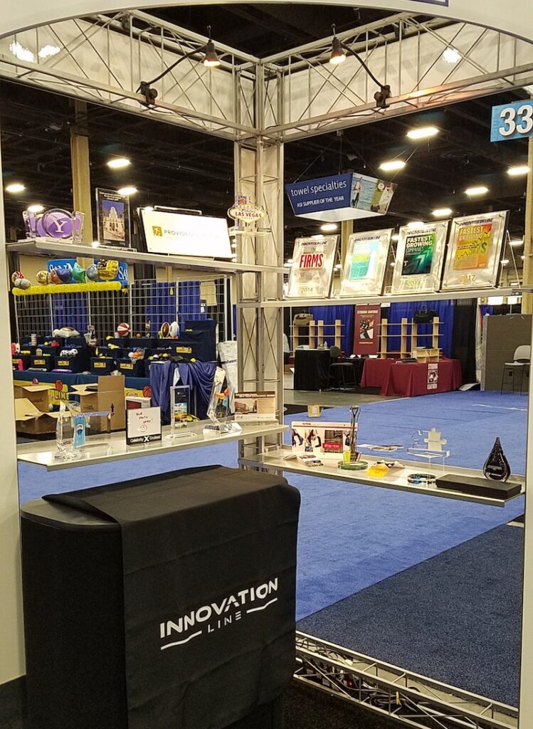 20x20 custom innovation line product display throughout the exhibit