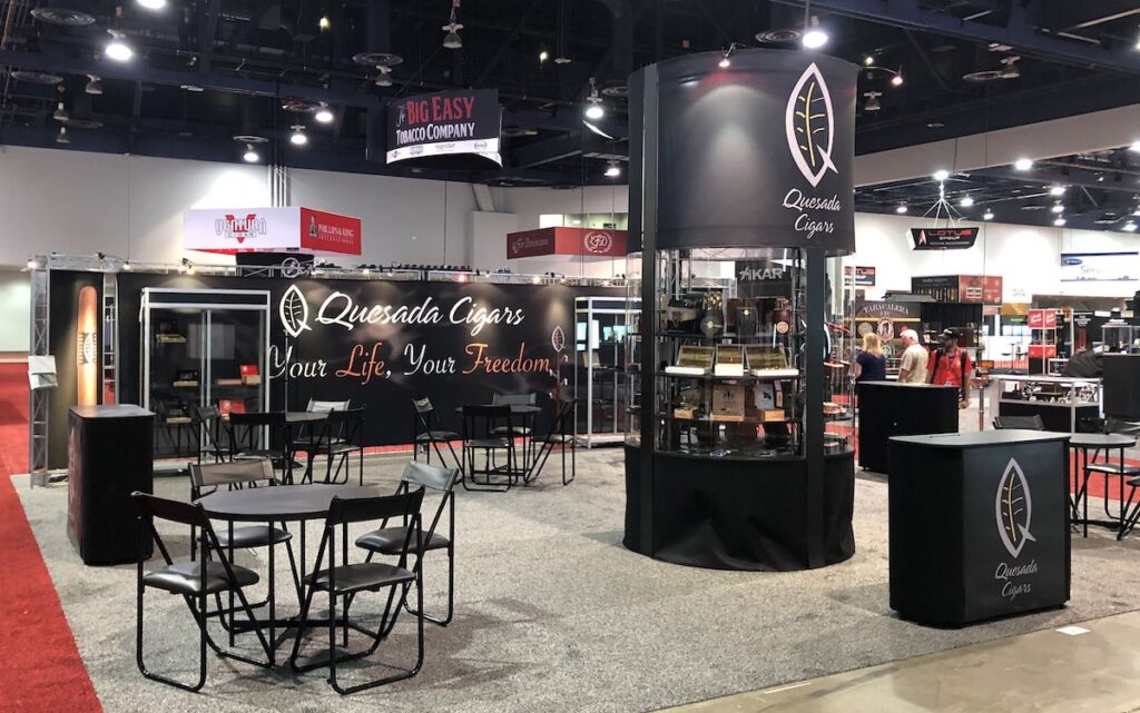 20x20 custom tower with storage graphic walls and meeting areas for trade shows like SEMA in Las Vegas