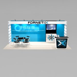 IM73-V2 10 ft. x 20 ft. design with silhouette lit workstation