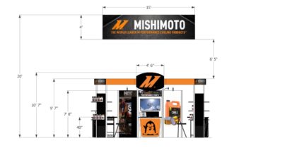 Meeting space and workstation design for custom trade show booth rental