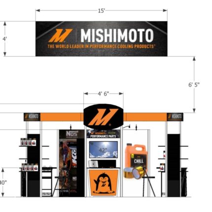 Meeting space and workstation design for custom trade show booth rental