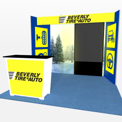 Slat wall trade show design for 10 ft booth space in Las Vegas