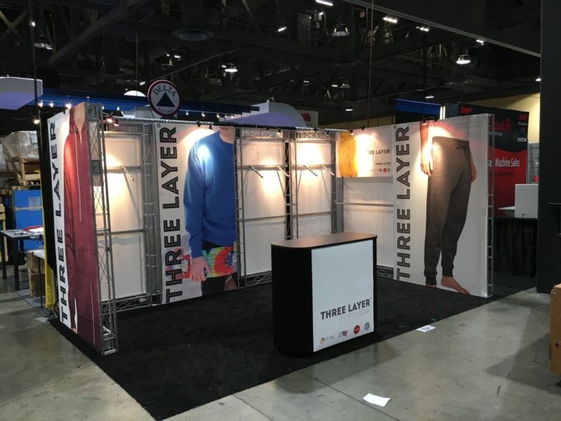 Clothing Displayed on a Trade Show Exhibit IN Las Vegas