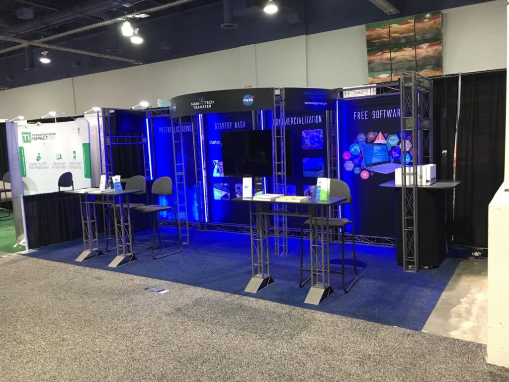 Creative lighting design for Las Vegas on a 20 ft. trade show booth Rentaljpg