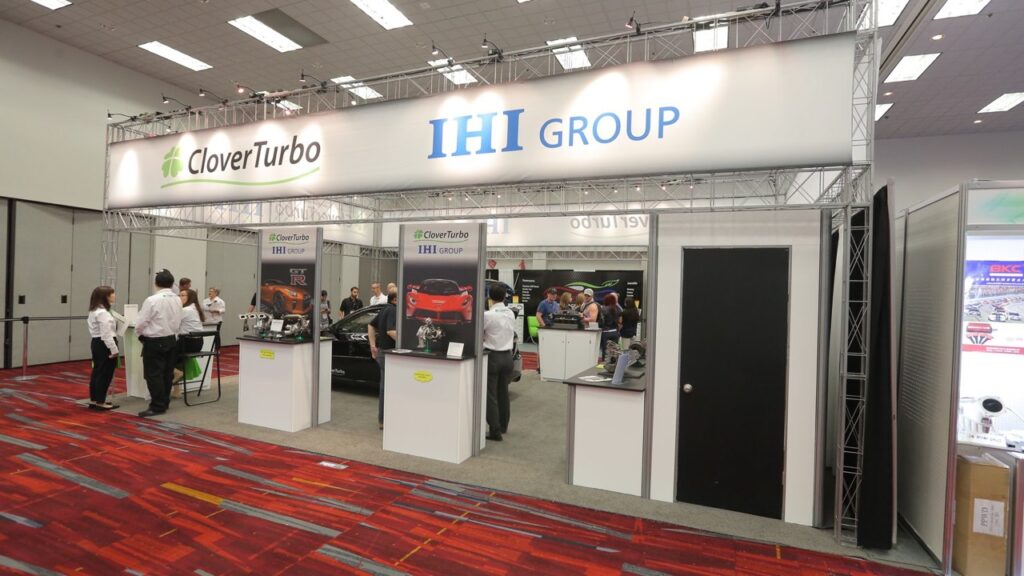 Example of Workstations In An Island Trade Show Booth Design in Las Vegas