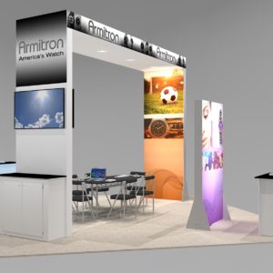 High Visibility Island Exhibit Design From All Directions | AR2020-BL
