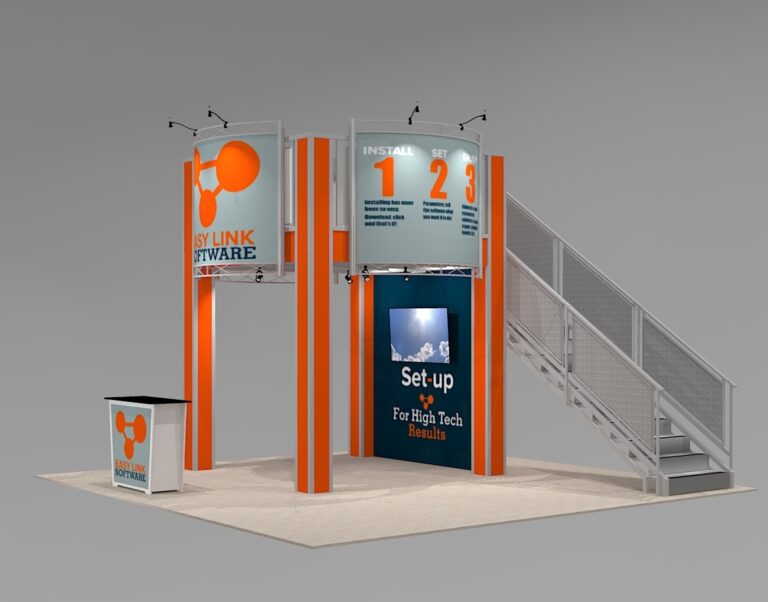 Low Cost 20 x 20 Trade Show Double Deck Turnkey Rental