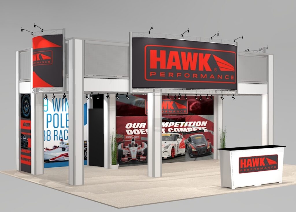 SEMA Double Deck Rental Design for 20 x 30 Booth Space