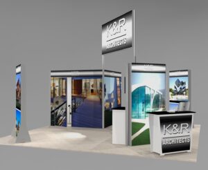 Open Floor Space Trade Show Island Booth Design