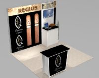 10 ft. Trade Show Display with Backlit graphic Wall and Flat Screen Workstation