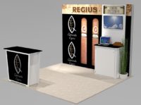 10 ft. Trade Show Display with Backlit graphic Wall and Flat Screen Workstation