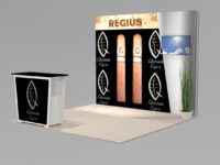 New Backlit Exhibit Design with Custom Angled Panel and Flat Screen