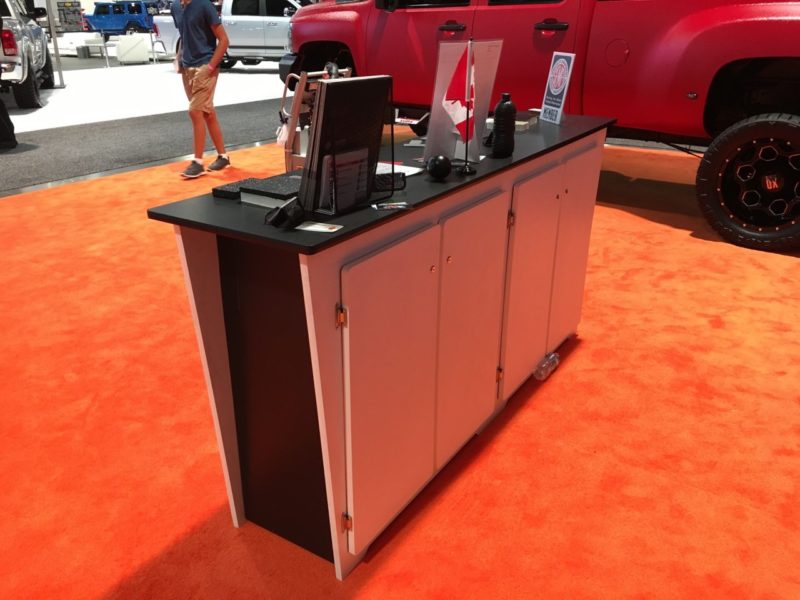 Large Counter with Locking Storage for Trade Show Exhibit Rentals