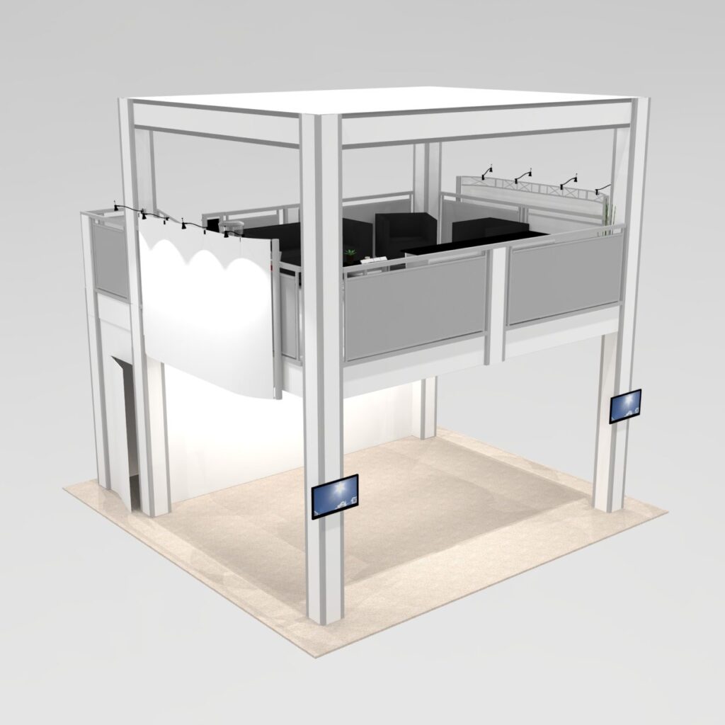 Trade Show Double Deck With Ceiling Over Upper Level