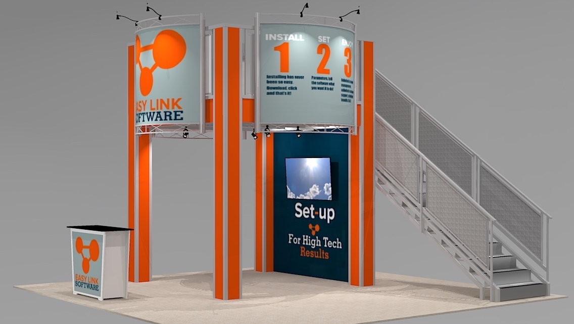 Low Cost Trade Show Double Deck Exhibit Rental